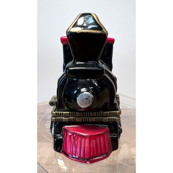 Ceramic Train Engine Trinket Box With Gold Accents & Hinged Lid - Picture 2 of 6